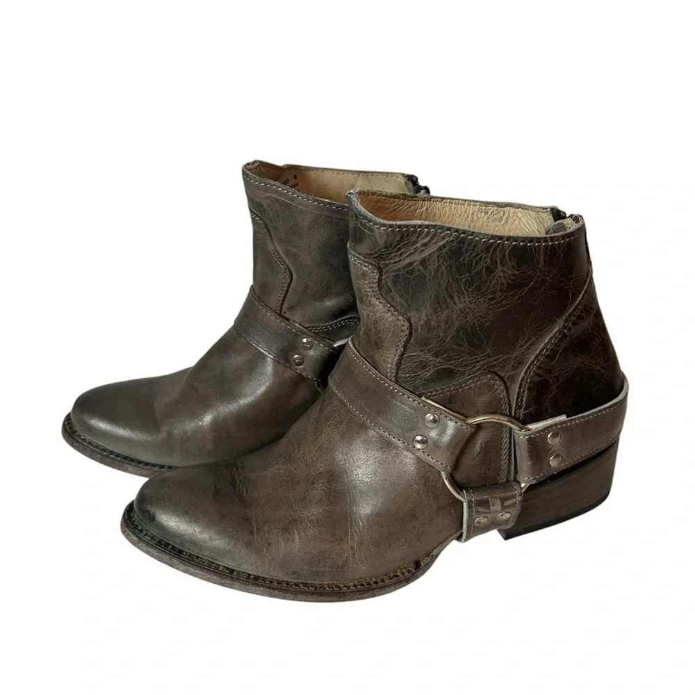 Freebird by Steven Womens Santiago Distressed Leather Harness Boots Size 8 - Picture 5 of 10